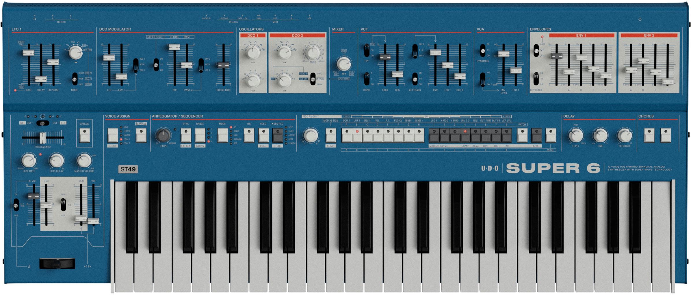 鍵盤楽器 UDO Audio | Super 6 ST49 Blue UDO Super 6 ST49 Blue - Andertons Music Co